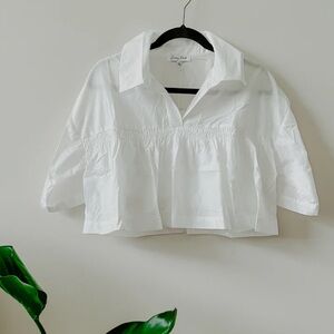 White Cropped Blouse S